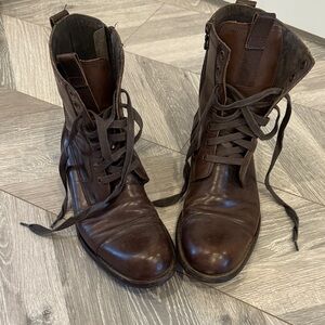 John Varvatos Brown Leather Boots